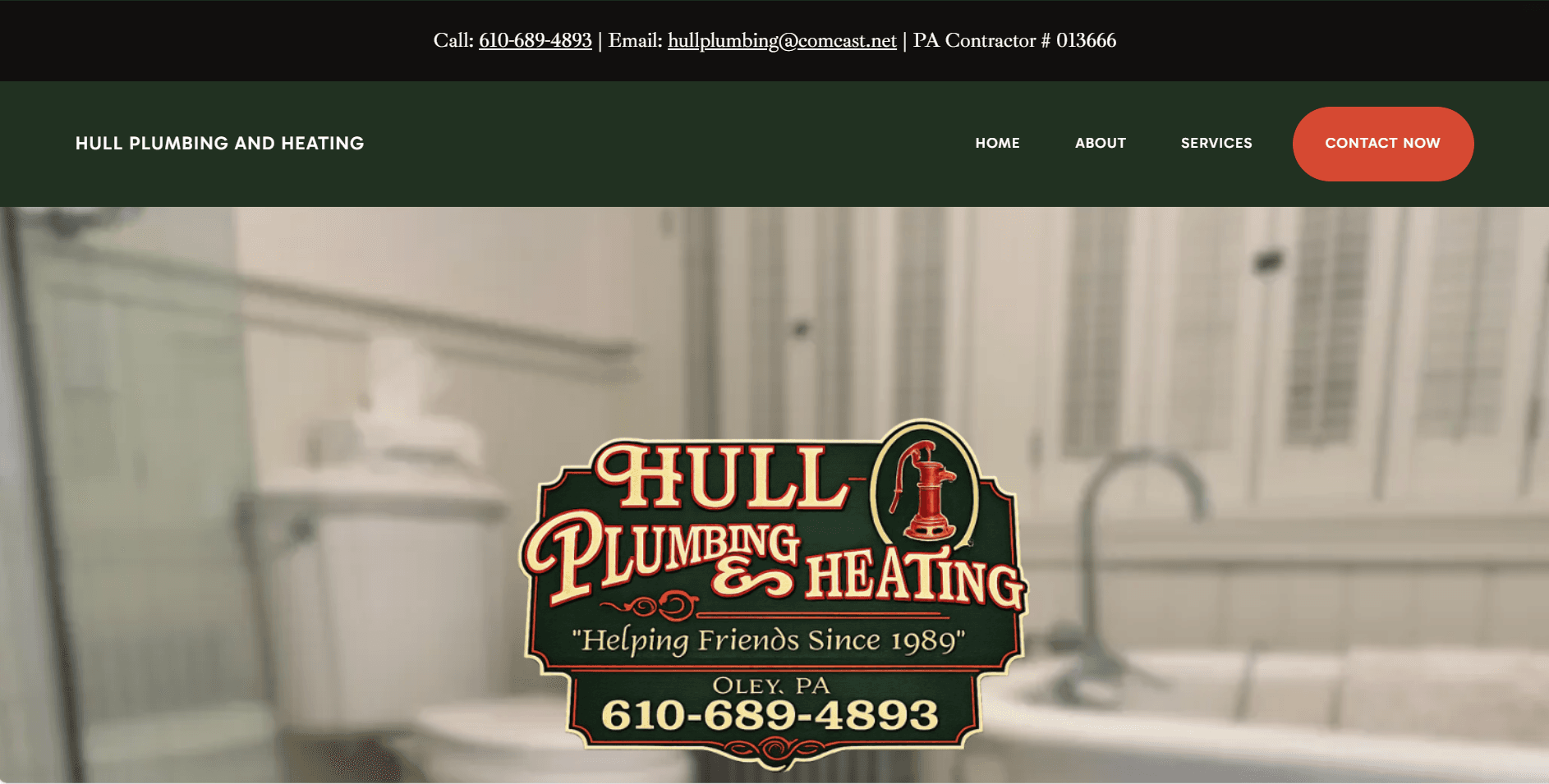 Jules Hull Plumbing and Art website preview